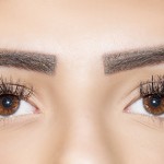 51651146 - brown eye makeup. beautiful eyes make up detail, eyelash extension